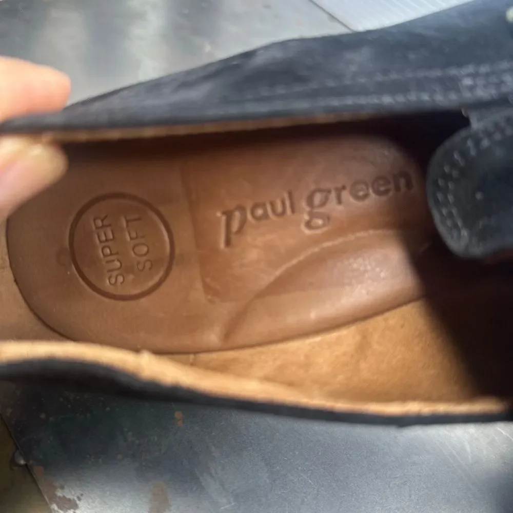 Paul Green Womens Loafers US 9.5 Bow Slip On Minimalist Classic Chic Black Sadie